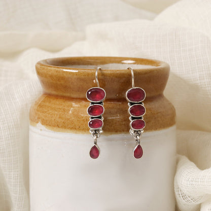 Stacked Hydro Ruby Earrings