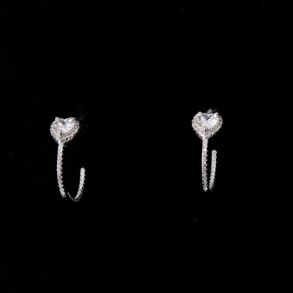 Zircon Heart Hoop Studds
