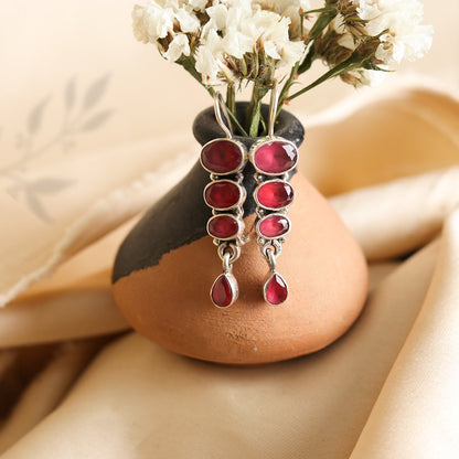 Stacked Hydro Ruby Earrings