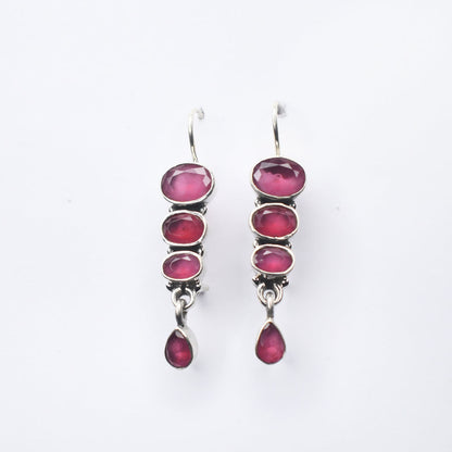 Stacked Hydro Ruby Earrings