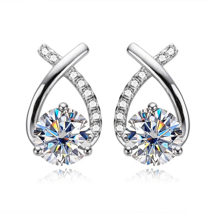 4 CTTW D Color Moissanite Stud Earrings